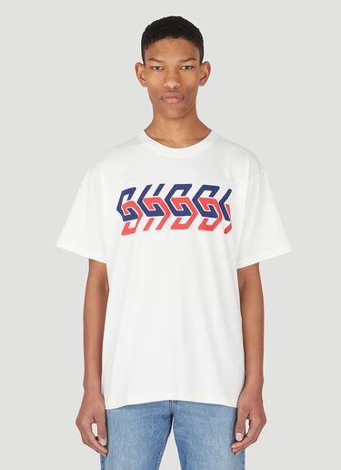 Gucci 图形徽标 T 恤 白色 guc0147076