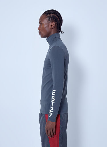 LN-CC® - Lacoste: Runway High Neck Printed Stretch T-shirt - Grey Lacoste Runway High Neck Printed Stretch T-shirt Grey lac0166004