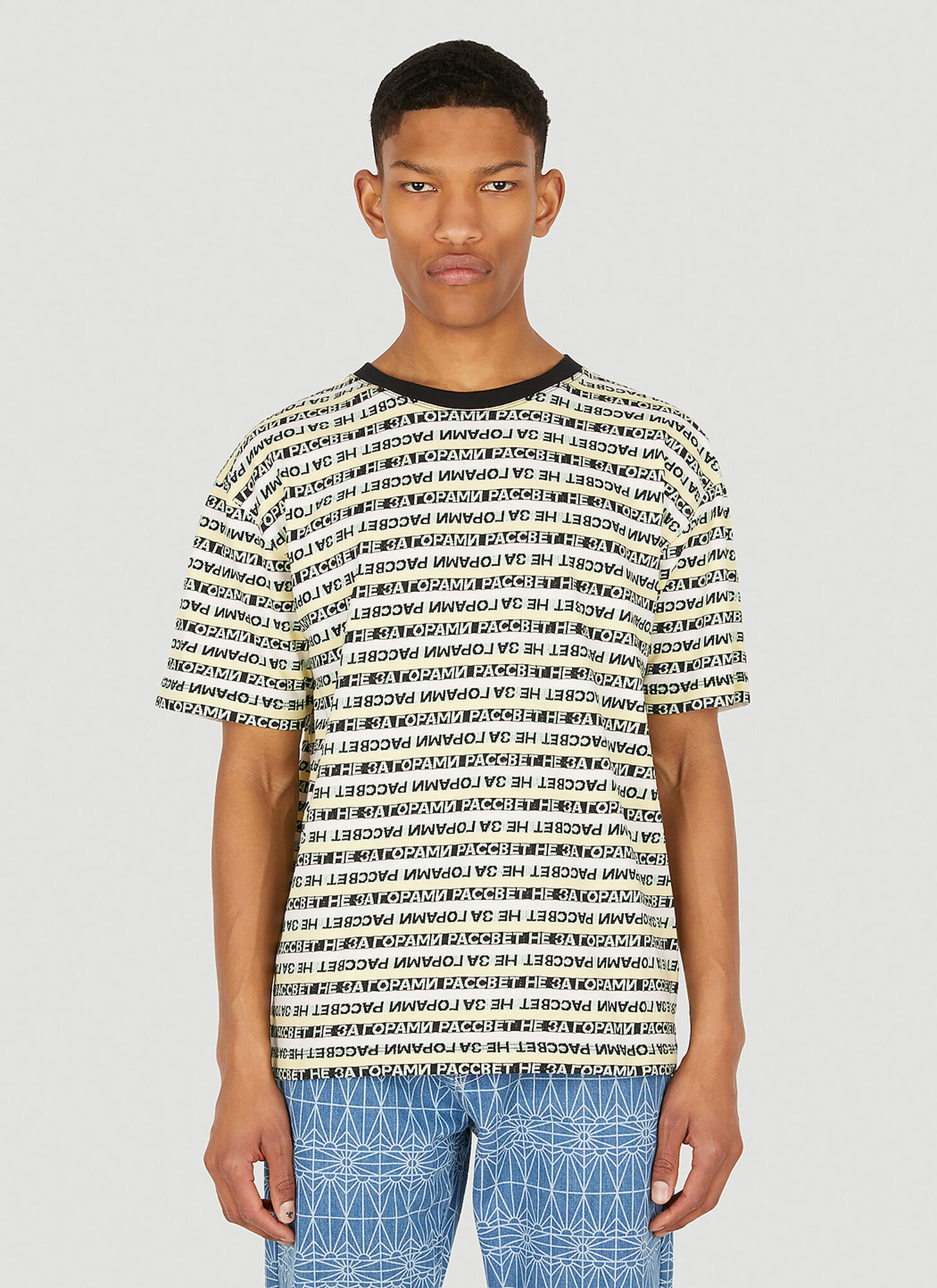 Rassvet Logo Striped Jacquard T-shirt Male Multicolour