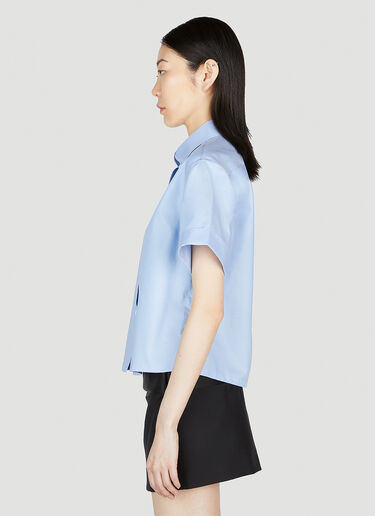 Embroidered Logo Shirt Prada Embroidered Logo Shirt Blue pra0253002