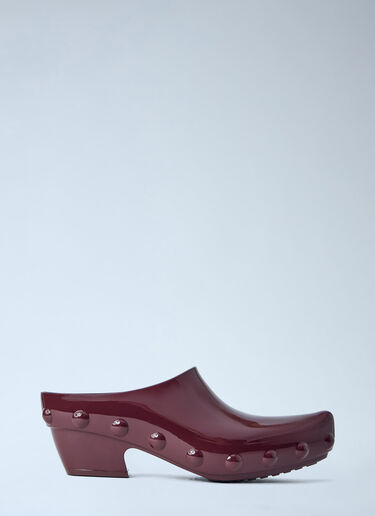 Bottega Veneta Gondola Studded Rubber Mules Burgundy bov0264039