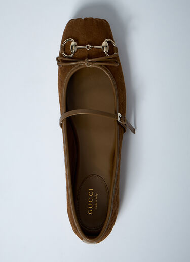 Gucci Horsbit Ballet Flats Brown guc0259035