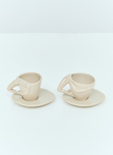 Anissa Kermiche Set Of Two Espresso Yourself Cups Beige ank0355009