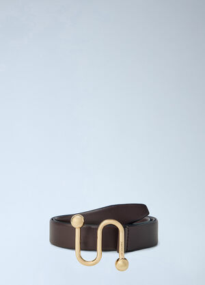 Sportmax Hook Buckle Leather Belt Brown spx0266013