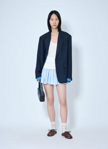 LN-CC® - Miu Miu: Jersey And Poplin Mini Skirt - Light Blue Miu Miu Jersey And Poplin Mini Skirt Light Blue miu0265010