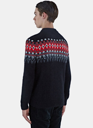 Saint Laurent Sequin Intarsia Knitted Sweater Black sla0126023