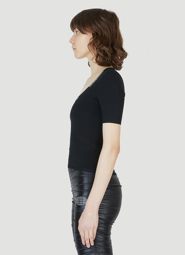 로고 테이프 티셔츠 Alexander Wang 로고 테이프 티셔츠 블랙 awg0247052