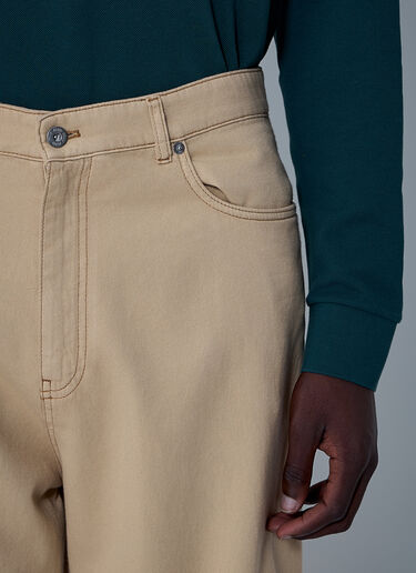 Miu Miu Logo Motif Jeans Beige miu0161006