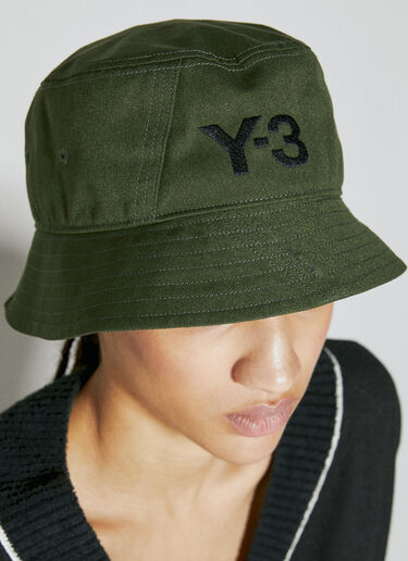Y-3 Logo Embroidery Bucket Hat Green yyy0354021