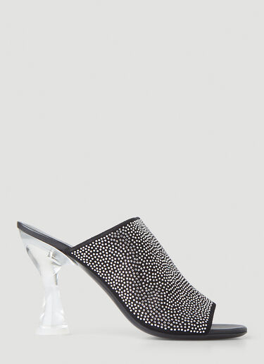 BY FAR Luz Crystal Heeled Mules Black byf0249023