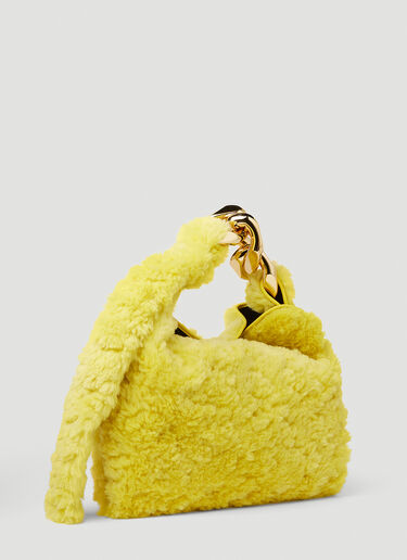 JW Anderson Faux Fur Small Chain Hobo Bag Yellow jwa0249028