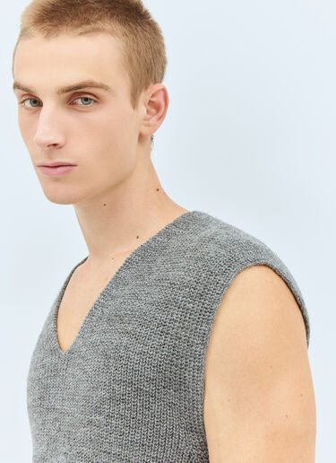 MHL by Margaret Howell Chunky Ribbed Vest Grey mhl0158004