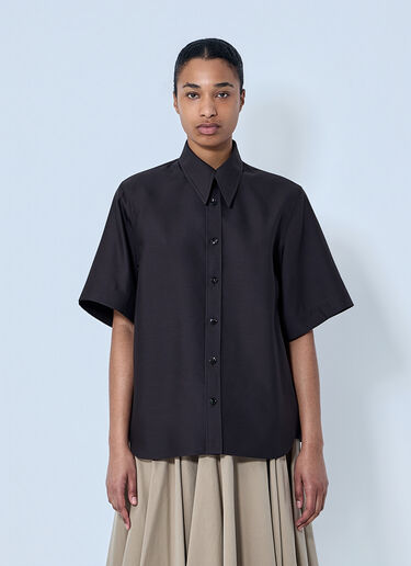 Bottega Veneta Wool and Silk Toile Shirt Brown bov0264046