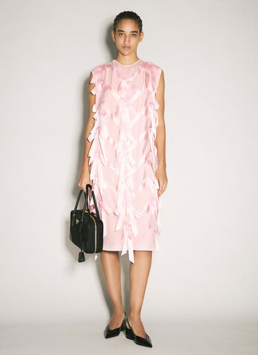 Prada Sablé Midi Dress Pink pra0258056