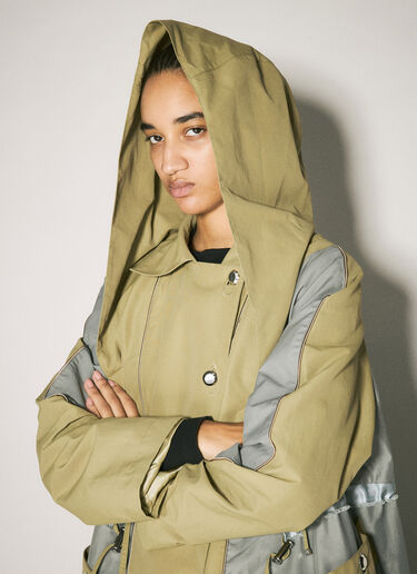 Kiko Kostadinov Herne Hooded Trench Coat Khaki kko0258004