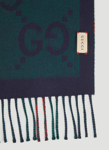 Gucci GG Reversible Check Scarf Blue guc0251090