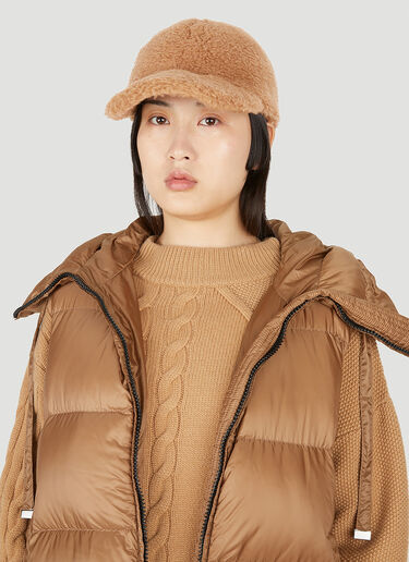 Max Mara Gimmy Fluffy Baseball Hat Camel max0250053