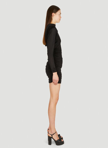 Saint Laurent Ruched Mini Dress Black sla0249052