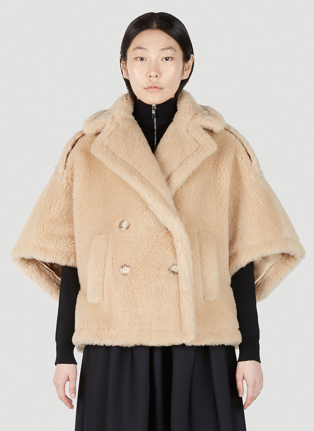 Beige cape jacket hot sale