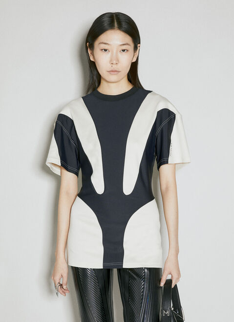 Alexander Wang 二種類の素材製 T シャツ Grey awg0255023