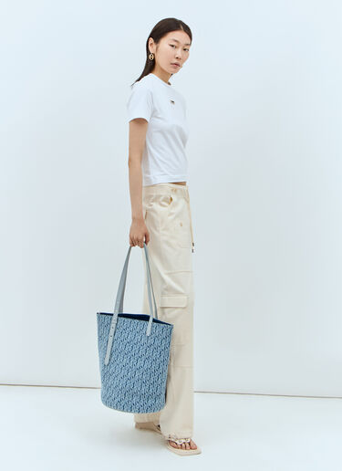 Rabanne Denim Logo Tote Bag Blue pac0255038