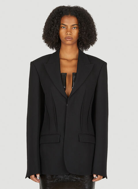 Dion Lee Darted Long Blazer Grey dle0349006