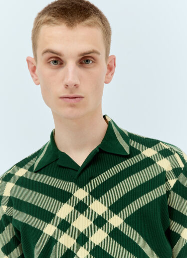 Burberry Check Polo Top Green bur0155027