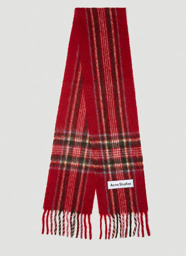 Acne Studios Vally Tartan Check Scarf Red acn0344002