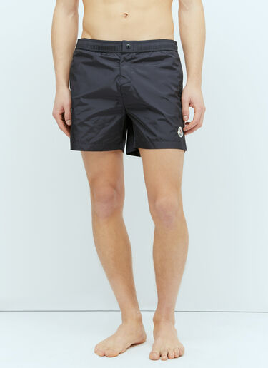 Moncler Logo Patch Swim Shorts Navy mon0156028