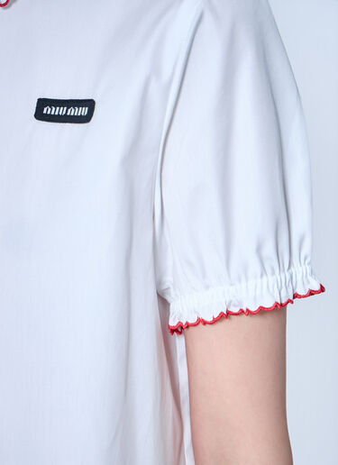 LN-CC® - Miu Miu: Embroidered Poplin Shirt - White Miu Miu Embroidered Poplin Shirt White miu0265004