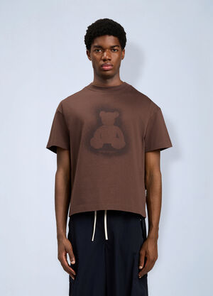 Palm Angels Spray Bear T-Shirt Brown pma0164110