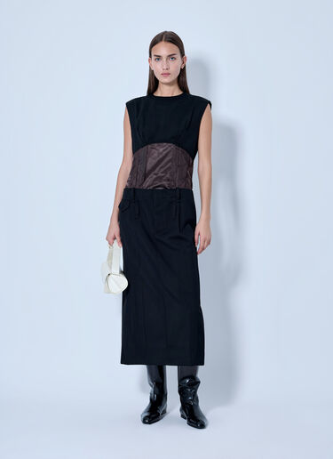 Marni Sleeveless Dress with Contrast Waist Panel Black mni0266001