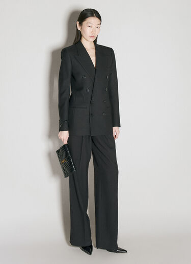 Saint Laurent Wool Gabardine Blazer Black sla0255016