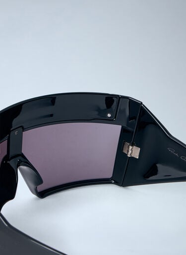 LN-CC® - Rick Owens: Shield-Frame Sunglasses - Black Rick Owens Shield-Frame Sunglasses Black ric0366001