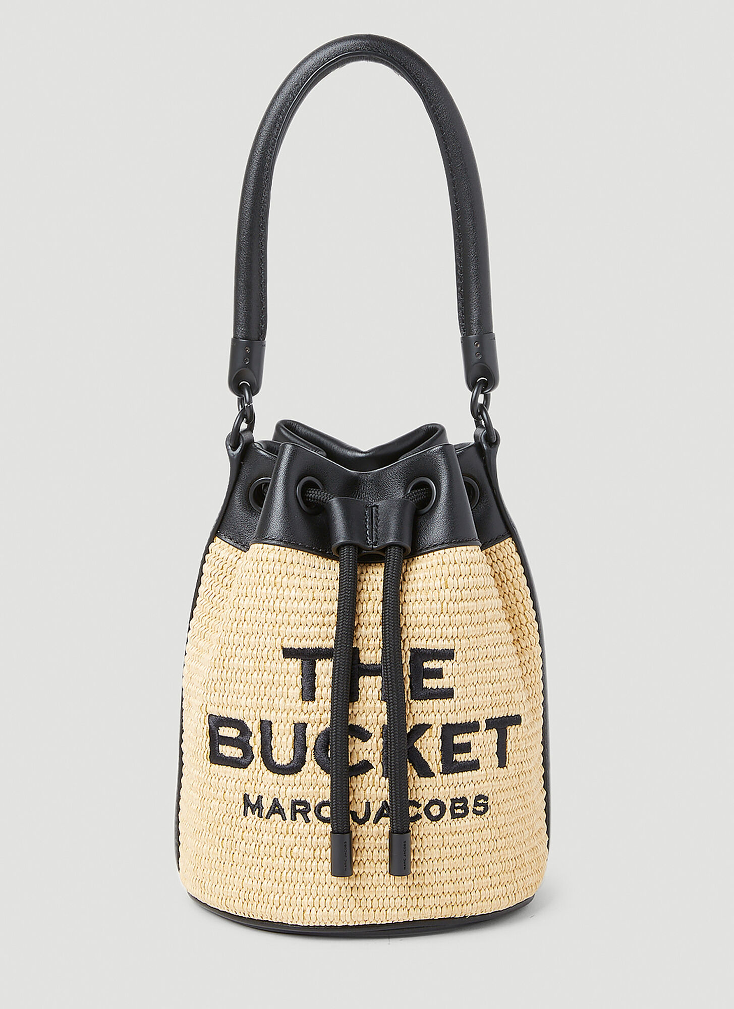 Shop Marc Jacobs Straw Bucket Bag In Beige