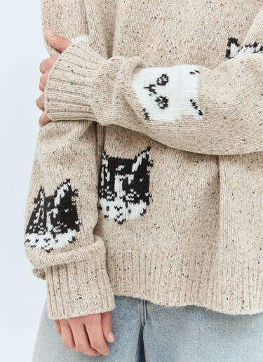 Acne Studios Cat Jacquard Sweater Beige acn0158007