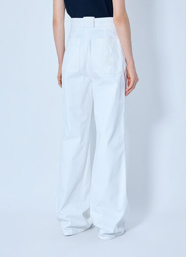 LN-CC® - Max Mara: Button-Detail High-Waisted Trousers - White Max Mara Button-Detail High-Waisted Trousers White max0265004