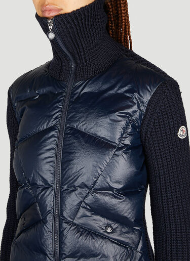 Moncler Padded Wool Cardigan Navy mon0253038