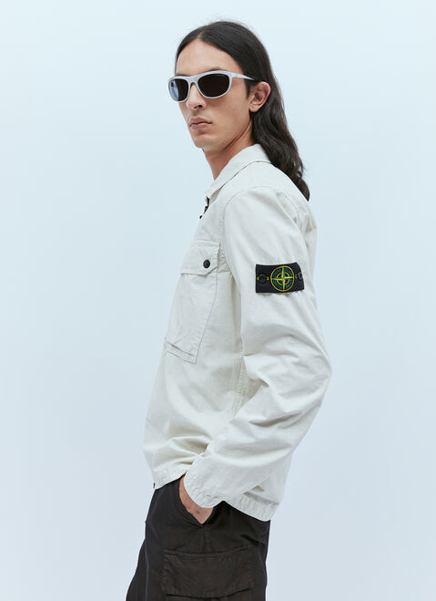 Stüssy コンパスパッチ オーバーシャツ ブルー sts0153005
