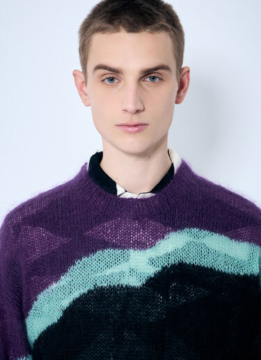 NÒMARYTHM TEXTILE Hand Knit Mohair-Blend Sweater Purple nma0158007