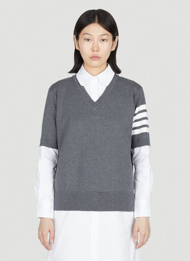 Knit Jumper-Dress with built-in Shirt Thom Browne Knit Jumper-Dress with built-in Shirt Grey thb0253017