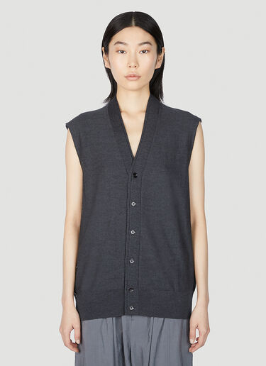 Lemaire Sleeveless Twisted Cardigan Dark Grey lem0252010