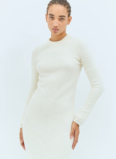 Jil Sander 울 니트 미디 원피스  오프 화이트 jil0257004