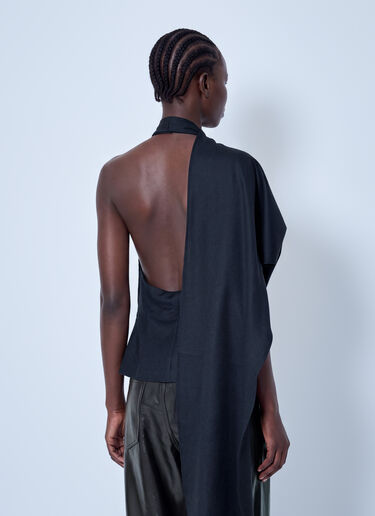 LN-CC® - RÓHE: Draped Open Back Top - Black RÓHE Draped Open Back Top Black roe0266002