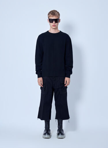LN-CC® - Rick Owens: Fisherman Round Neck Sweater - Black Rick Owens Fisherman Round Neck Sweater Black ric0165038