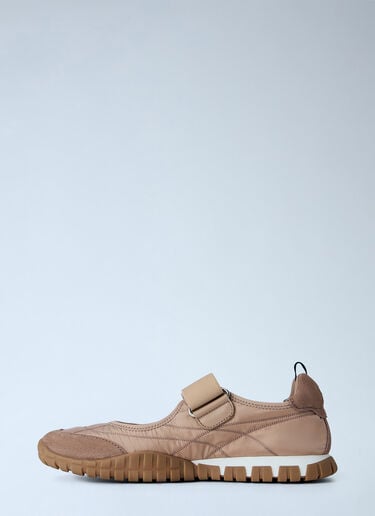 LN-CC® - Miu Miu: Tyre Technical Fabric And Suede Ballerinas - Beige Miu Miu Tyre Technical Fabric And Suede Ballerinas Beige miu0265022