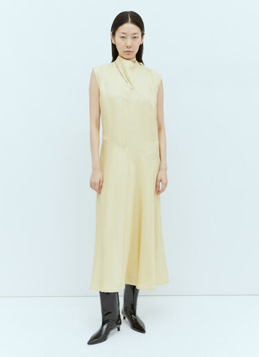 Jil Sander Satin Maxi Dress Yellow jil0255001