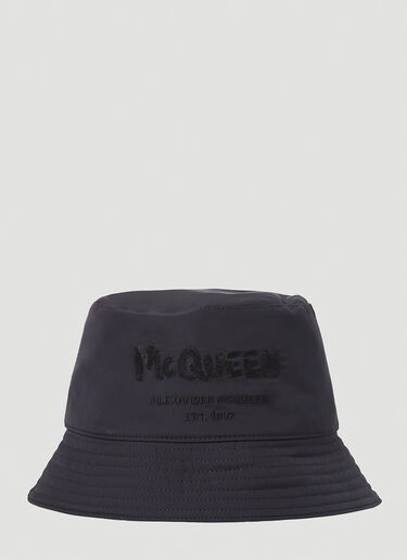 Alexander McQueen 徽标刺绣渔夫帽 黑色 amq0151112