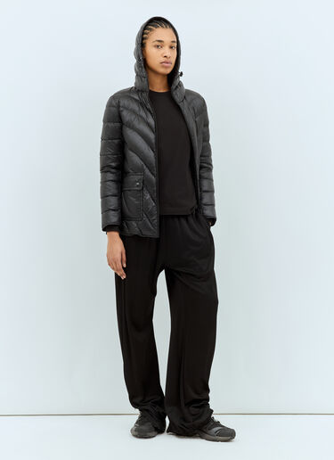 Moncler Argenno Hooded Mid-Length Down Jacket Black mon0259010