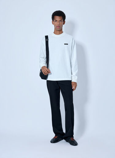 LN-CC® - Prada: Long Sleeve Logo Sweatshirt - White Prada Long Sleeve Logo Sweatshirt White pra0166206